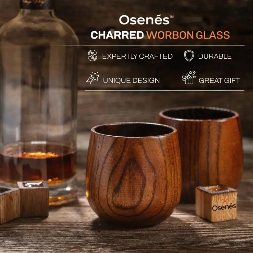  Osenēs™ Oak Sip Keeps Wooden Glass